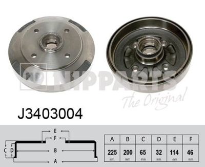 J3403004 NIPPARTS Тормозной барабан