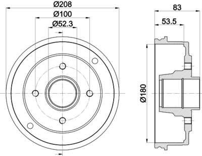 8DT355300351 HELLA PAGID Тормозной барабан