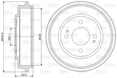 237043 VALEO Тормозной барабан