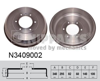 N3409002 NIPPARTS Тормозной барабан