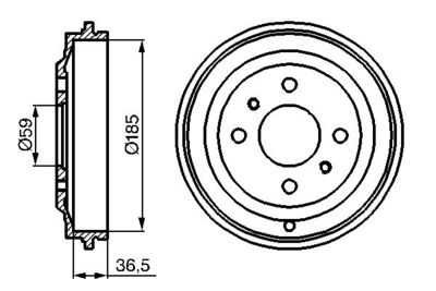 0986477125 BOSCH Тормозной барабан