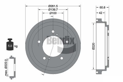 BDM1106 BENDIX Braking Тормозной барабан