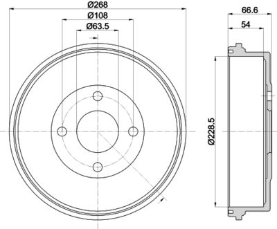 8DT355300181 HELLA Тормозной барабан