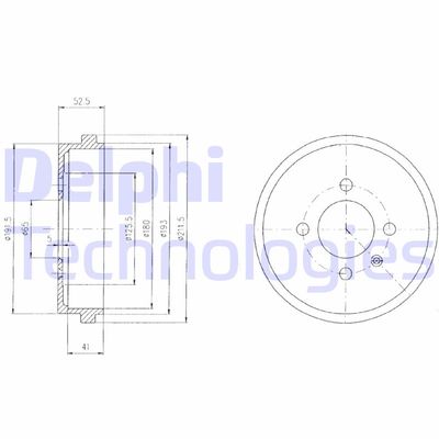 BF409 DELPHI Тормозной барабан