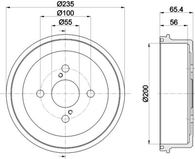 8DT355301501 HELLA Тормозной барабан