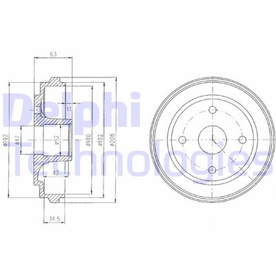 BF474 DELPHI Тормозной барабан