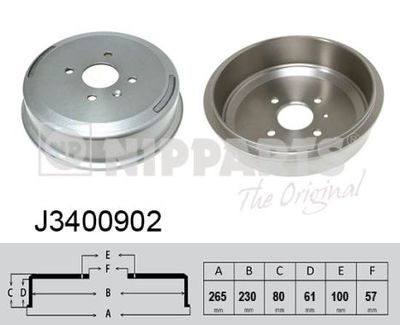 J3400902 NIPPARTS Тормозной барабан