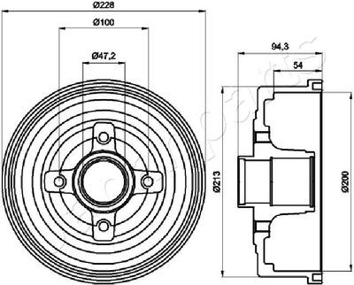 TA0412 JAPANPARTS Тормозной барабан