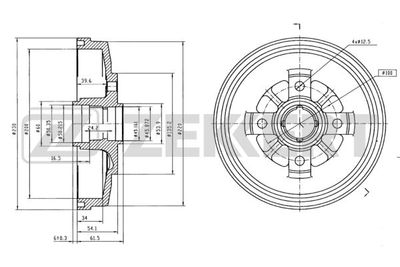 BS6093 ZEKKERT Тормозной барабан