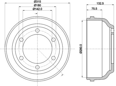 8DT355300211 HELLA Тормозной барабан