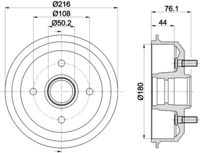 8DT355301331 HELLA Тормозной барабан