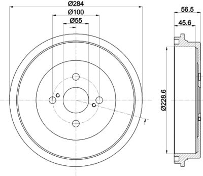 8DT355302711 HELLA Тормозной барабан