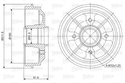 237007 VALEO Тормозной барабан