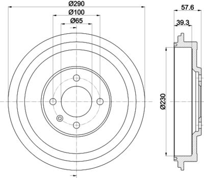 8DT355300811 HELLA PAGID Тормозной барабан