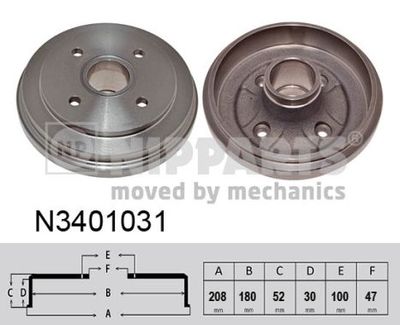 N3401031 NIPPARTS Тормозной барабан