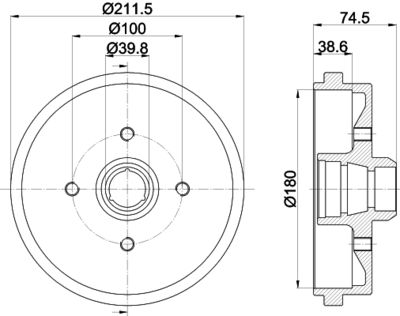 8DT355301631 HELLA PAGID Тормозной барабан