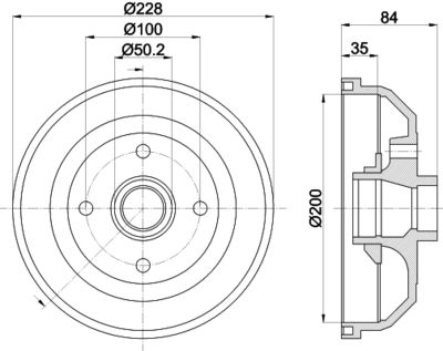 8DT355301551 HELLA Тормозной барабан