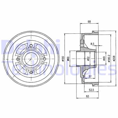 BF272 DELPHI Тормозной барабан