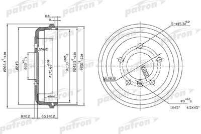 PDR1095 PATRON Тормозной барабан