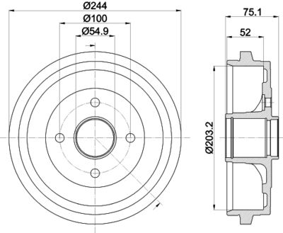 8DT355302951 HELLA PAGID Тормозной барабан