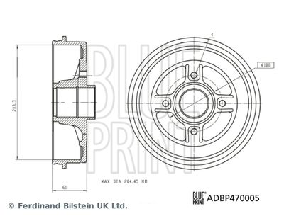 ADBP470005 BLUE PRINT Тормозной барабан