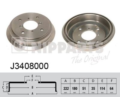 J3408000 NIPPARTS Тормозной барабан