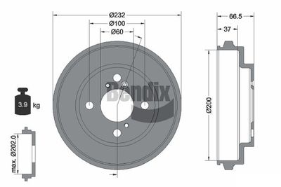 BDM1145 BENDIX Braking Тормозной барабан