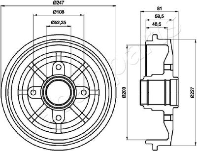 TA0609 JAPANPARTS Тормозной барабан