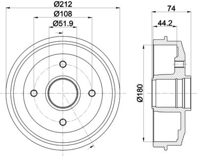 8DT355301211 HELLA Тормозной барабан