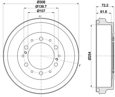 8DT355302541 HELLA Тормозной барабан