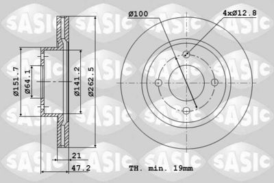 9004533J SASIC Тормозной диск