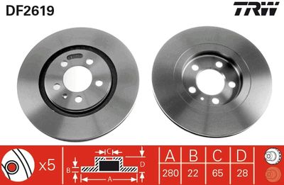 DF2619 TRW Тормозной диск