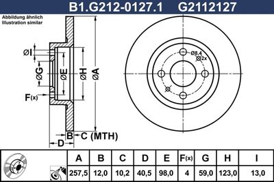 B1G21201271 GALFER Тормозной диск