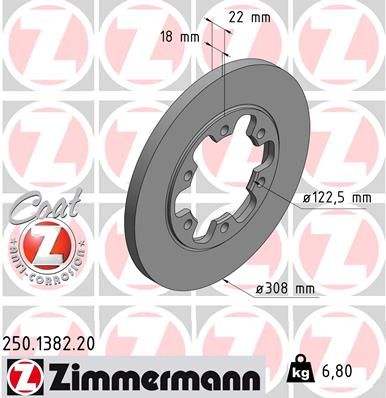 250138220 ZIMMERMANN Тормозной диск