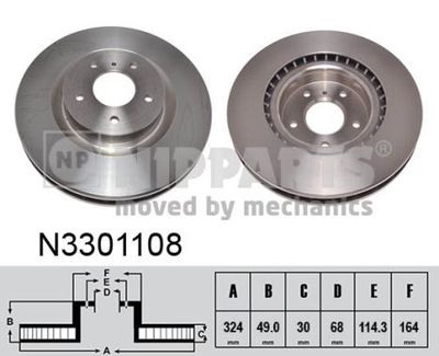 N3301108 NIPPARTS Тормозной диск