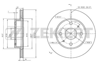 BS5725 ZEKKERT Тормозной диск