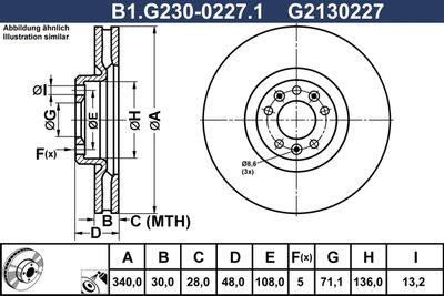 B1G23002271 GALFER Тормозной диск