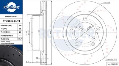 RT21046GLT3 ROTINGER Тормозной диск