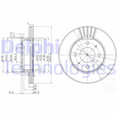 BG3749 DELPHI Тормозной диск