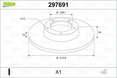 297691 VALEO Тормозной диск