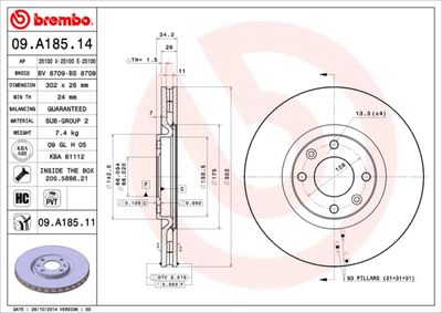 09A18514 BREMBO Тормозной диск