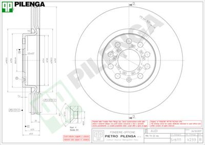 V233 PILENGA Тормозной диск