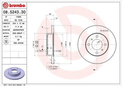 08524330 BREMBO Тормозной диск