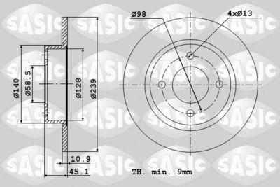 9004313J SASIC Тормозной диск