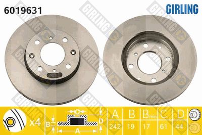 6019631 GIRLING Тормозной диск