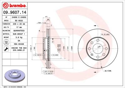 09960714 BREMBO Тормозной диск