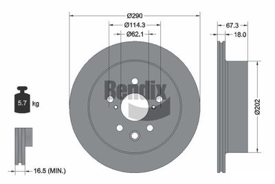 BDS2274 BENDIX Braking Тормозной диск