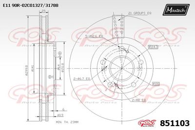 851103 MAXTECH Тормозной диск