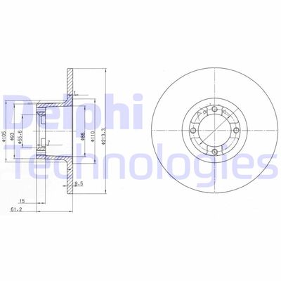 BG2081 DELPHI Тормозной диск