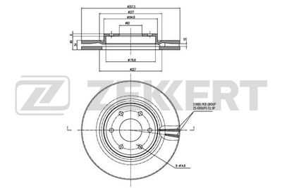 BS6166 ZEKKERT Тормозной диск